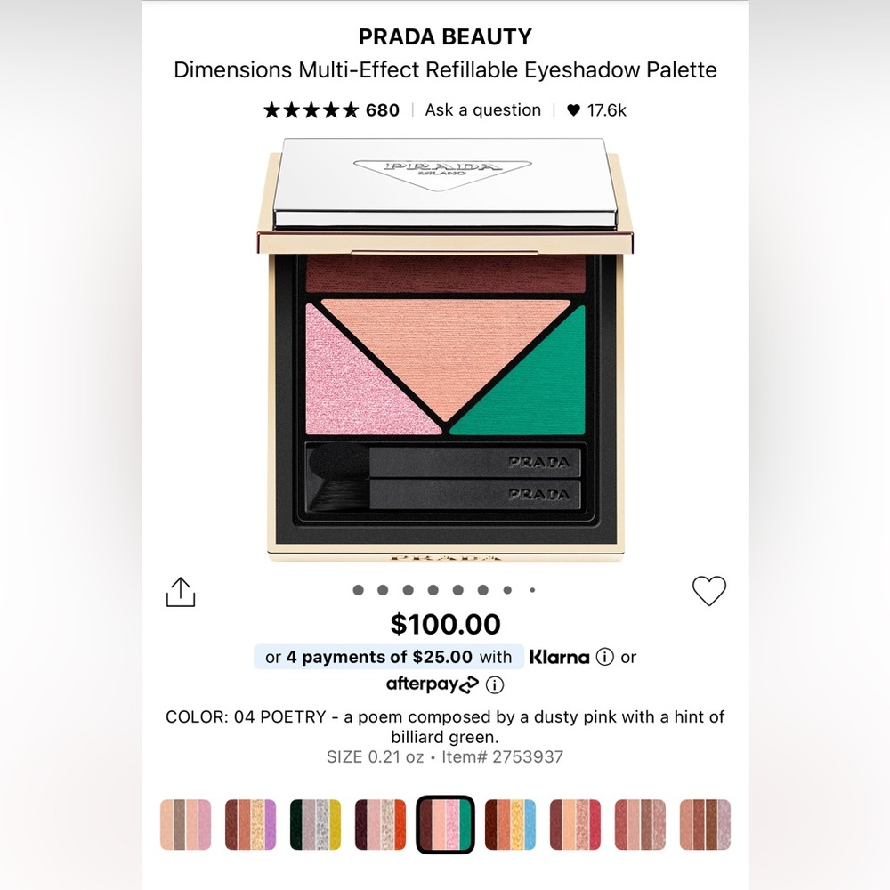 Prada Dimensions Eyeshadow Palette